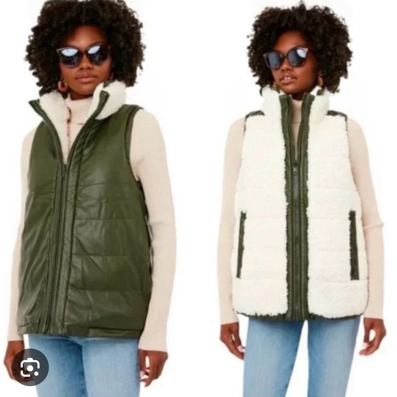 Tuckernuck Jackets & Blazers - Tuckernuck reversible faux leather and shearling Beckham vest